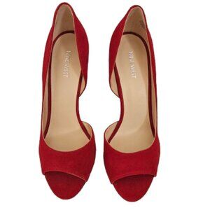 NWOT - Nine West Red D'Orsay Suede Heels